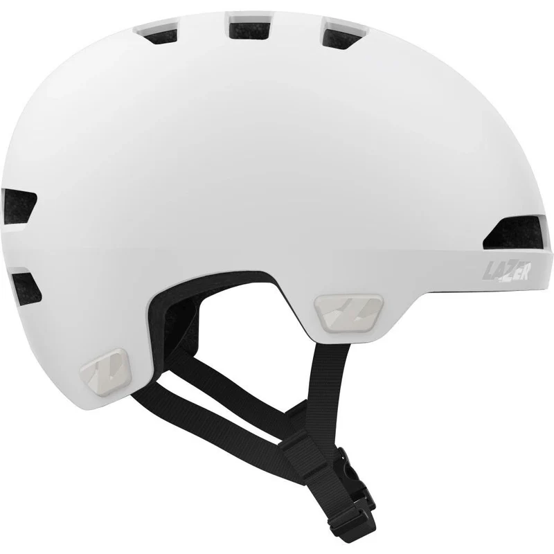 LAZER Helm Maze Jr KinetiCore Kids Matte White Unisize - sicherer Kinderhelm mit Sticker-Set