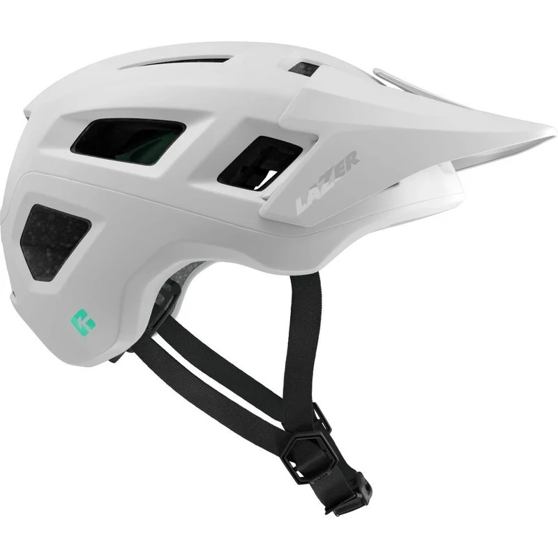 LAZER Helm Coyote KinetiCore MTB Matte Full White (S) - sicherer Trail-Helm mit Top-Belüftung