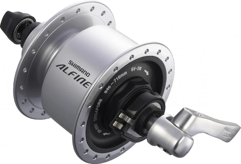 SHIMANO Nabendynamo ALFINE DH-S501 - 6V/3W, 32 Loch, Center-Lock, Silber