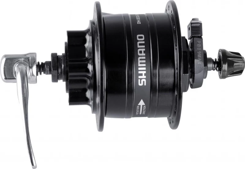 SHIMANO Nabendynamo DH-3D32 - 6V/3W, 32 Loch, 6-Loch-Scheibenaufnahme, Schwarz