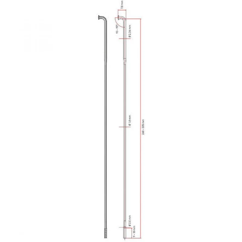 DT Swiss Speiche Alpine III 2.34 / 288 mm silber - leichte Hochlast-Speiche für E-Bikes & Tandems