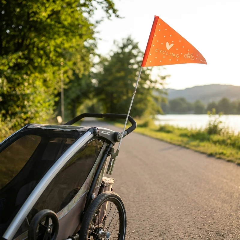XLC Sicherheitswimpel XLC SF-C02 dreiteilig, weiß/orange 'Love cycling'