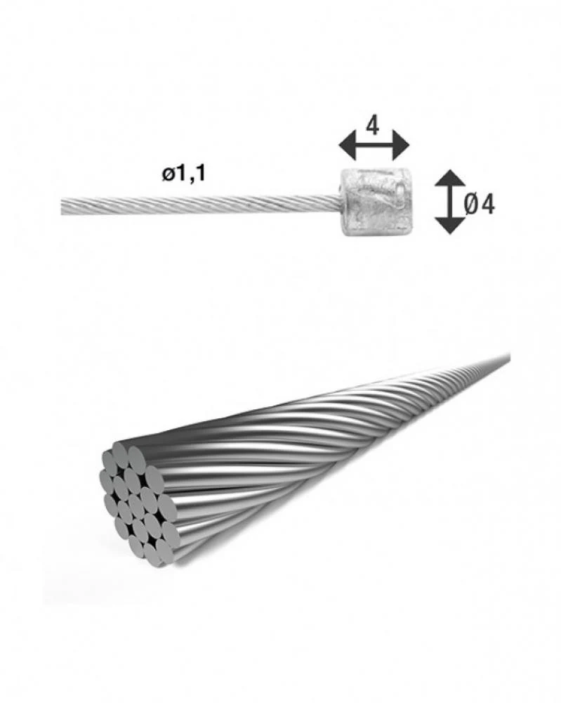 XLC Schaltinnenzug Ø 1,1/ 4000mm 1 Nippel Ø4x4mm