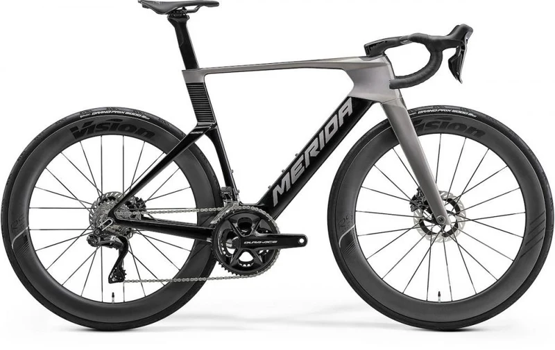 Merida REACTO TEAM Aero-Rennrad Carbon - Größe L, Slate Grey Black, Shimano Dura-Ace Di2, Vision Metron 60 RS
