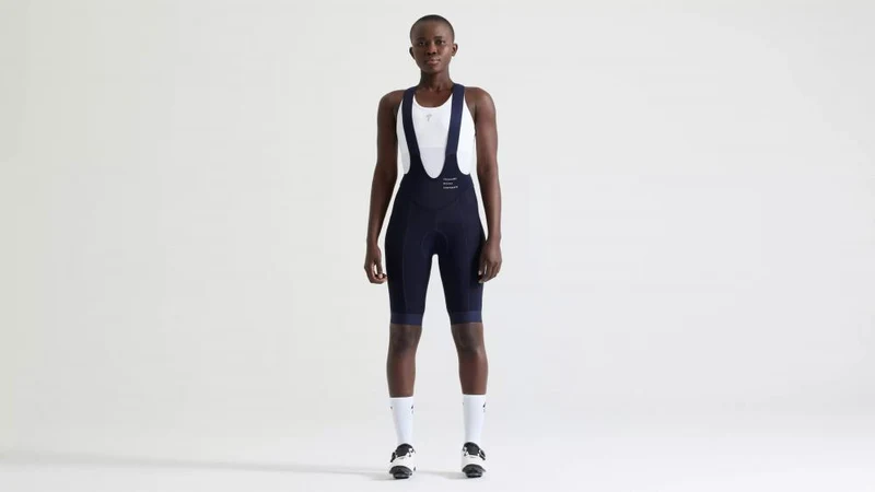 SBC FOUNDATION Damen Trägerhose Kurz - Navy Blau Größe S - Bibshort