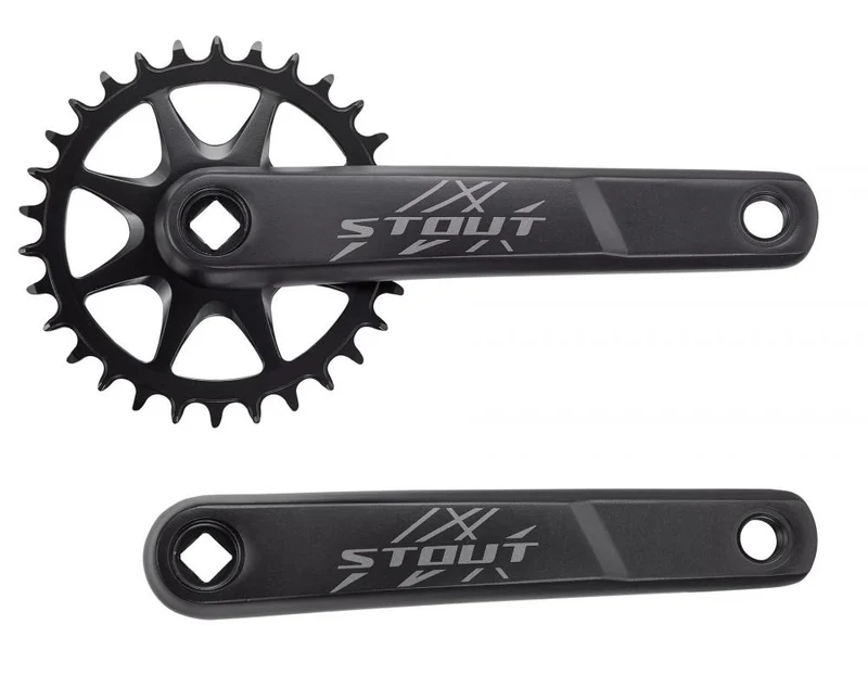 STOUT CRK STOUT - Kurbelarm - 175MM L+R ARMS ALLOY SQUARE-TAPER 30T RIVETED RING 1X10-SPD BLACK