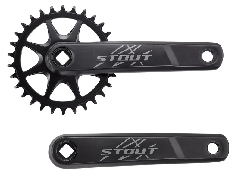 STOUT CRK STOUT - Kurbelarm - 165MM L+R ARMS ALLOY SQUARE-TAPER 30T RIVETED RING 1X10 SPD BLACK - Kurbelgarnitur