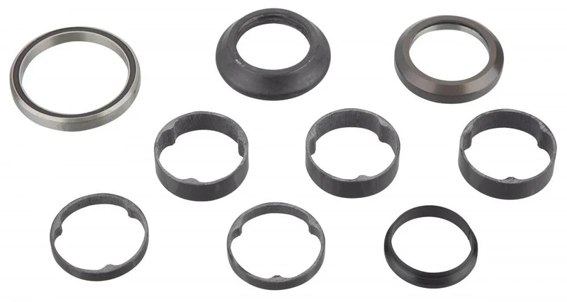 COMPLETE HDS COMPLETE - INTEGRATED 1-1/8" UPPER 49.5ODX40.5IDX6.5 LOWER 45X45 DEG 45MM CARBON CONE COVER W/ CARBON SPACERS - Steuersatz
